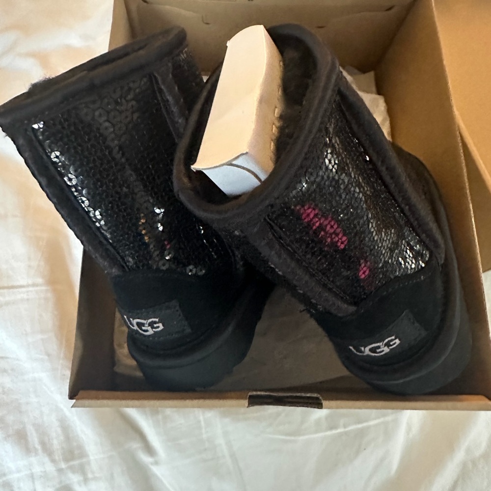 UGG Toddler Black Sequin Winter Boots